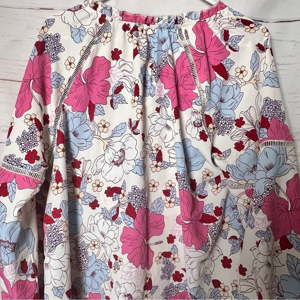 Sanctuary Womens Boho Meadow Floral Blouse Long Sleeve With Tassel NWT Sz L - Picture 7 of 13